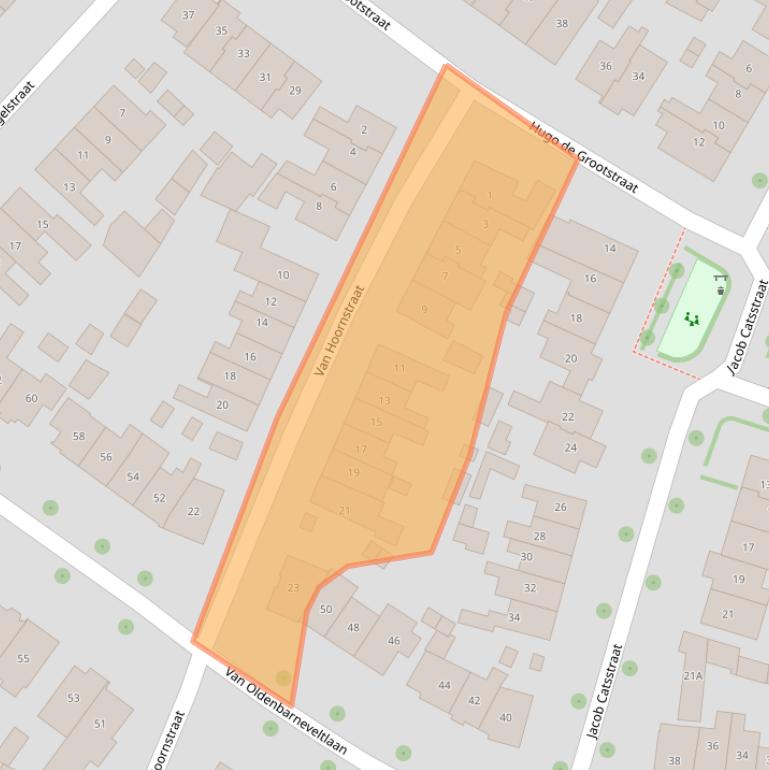 Kaart van postcodegebied 1215GJ.