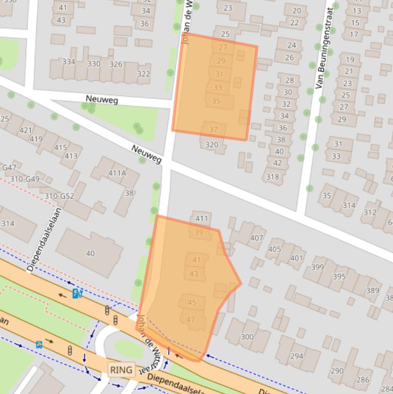 Kaart van postcodegebied 1215GV.