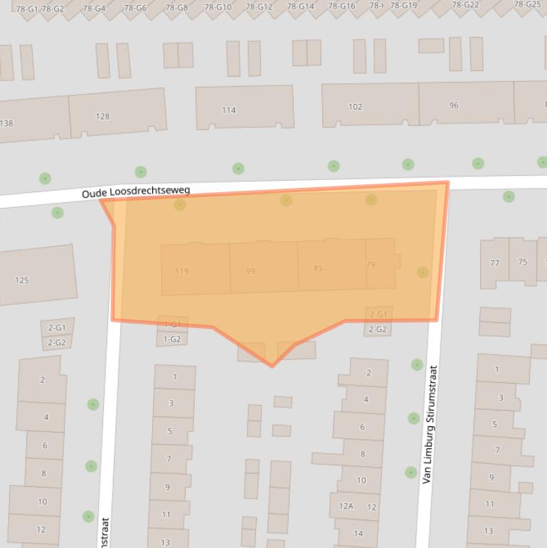 Kaart van postcodegebied 1215HC.