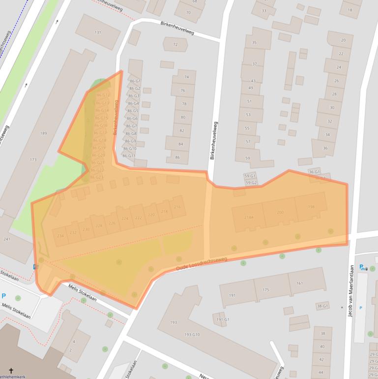 Kaart van postcodegebied 1215HN.