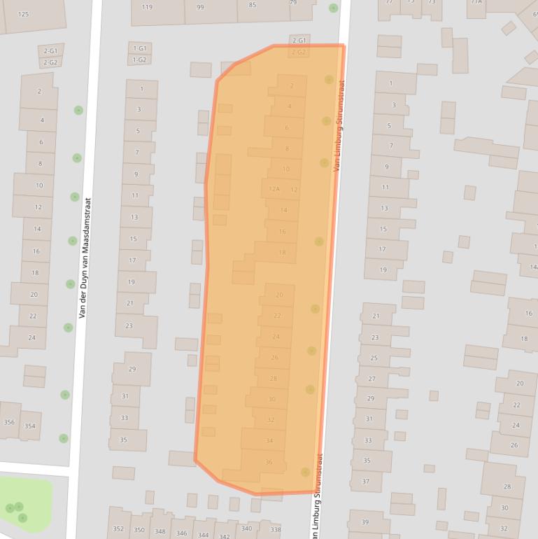 Kaart van postcodegebied 1215HR.