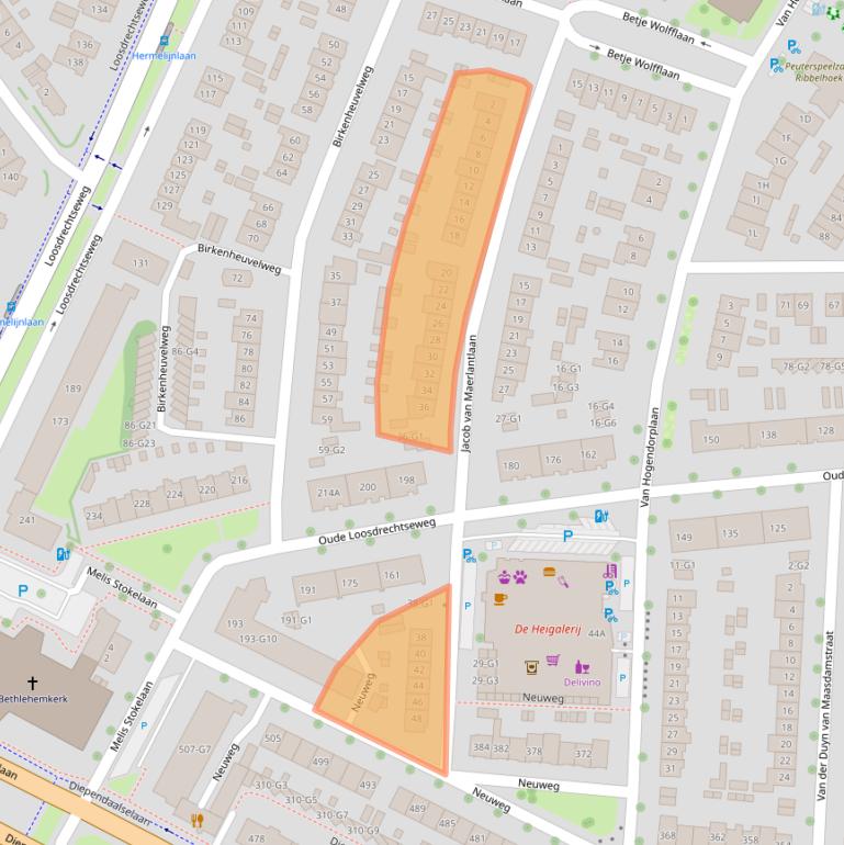 Kaart van postcodegebied 1215HX.