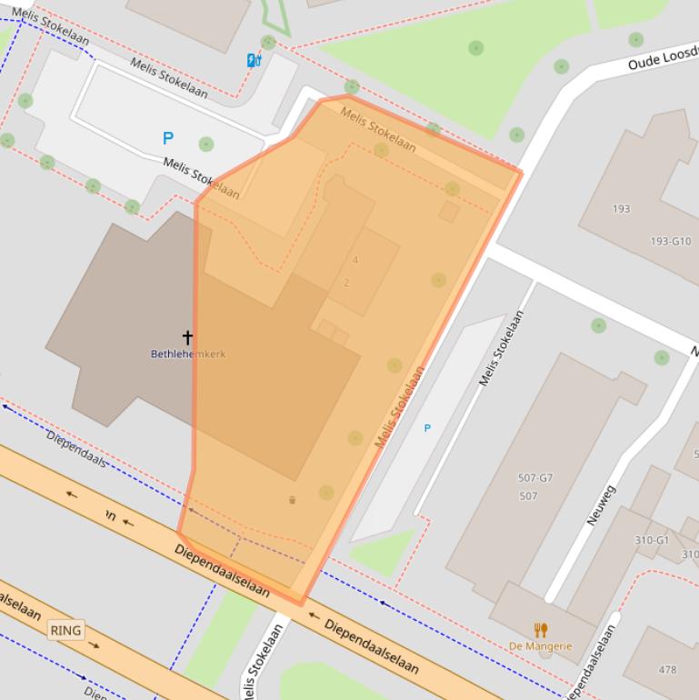 Kaart van postcodegebied 1215JK.