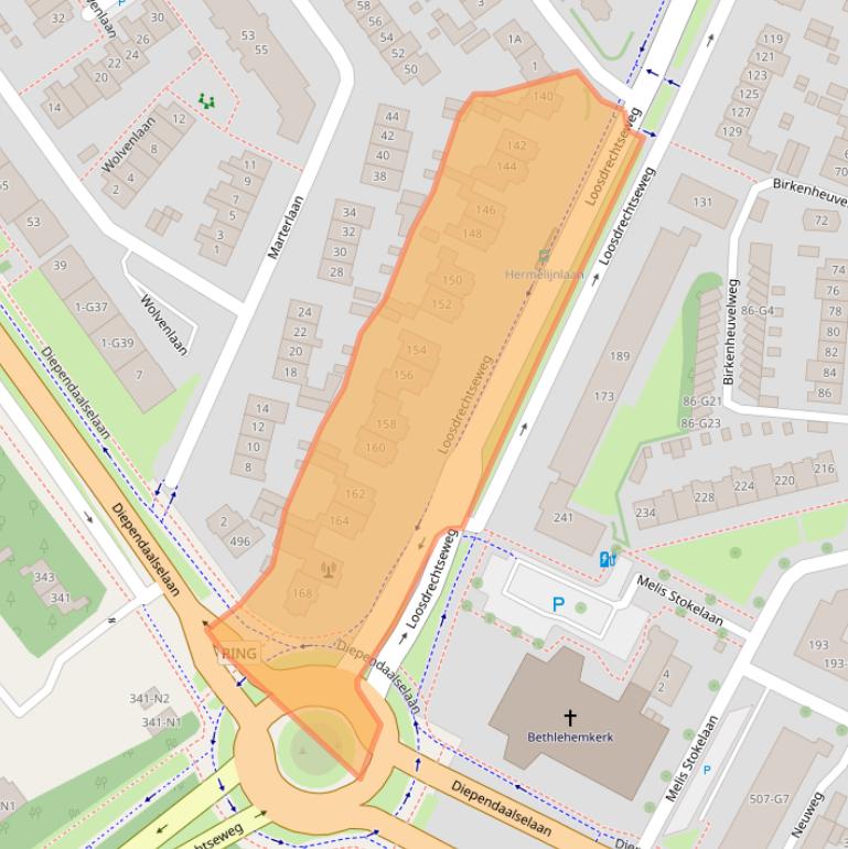 Kaart van postcodegebied 1215KC.