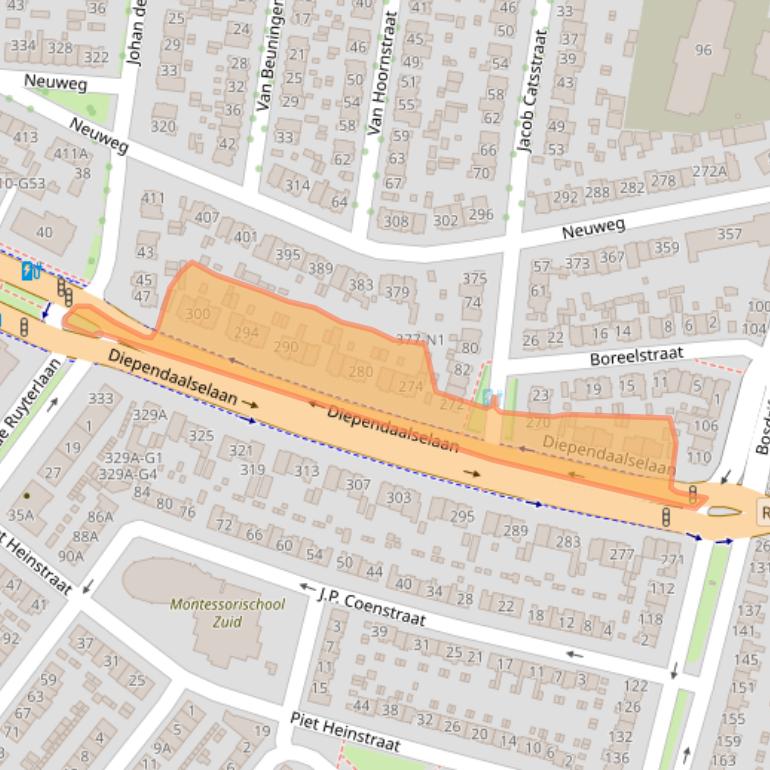 Kaart van postcodegebied 1215KH.