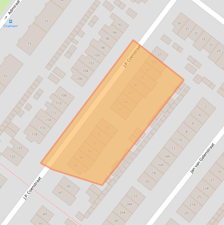 Kaart van postcodegebied 1215KP.