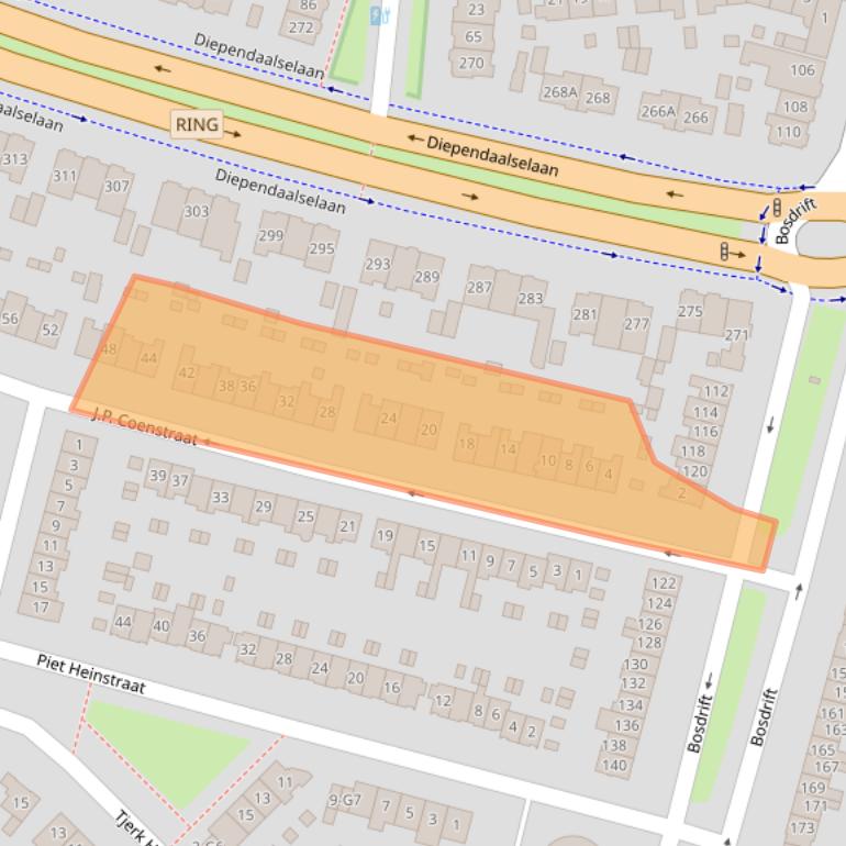Kaart van postcodegebied 1215KS.