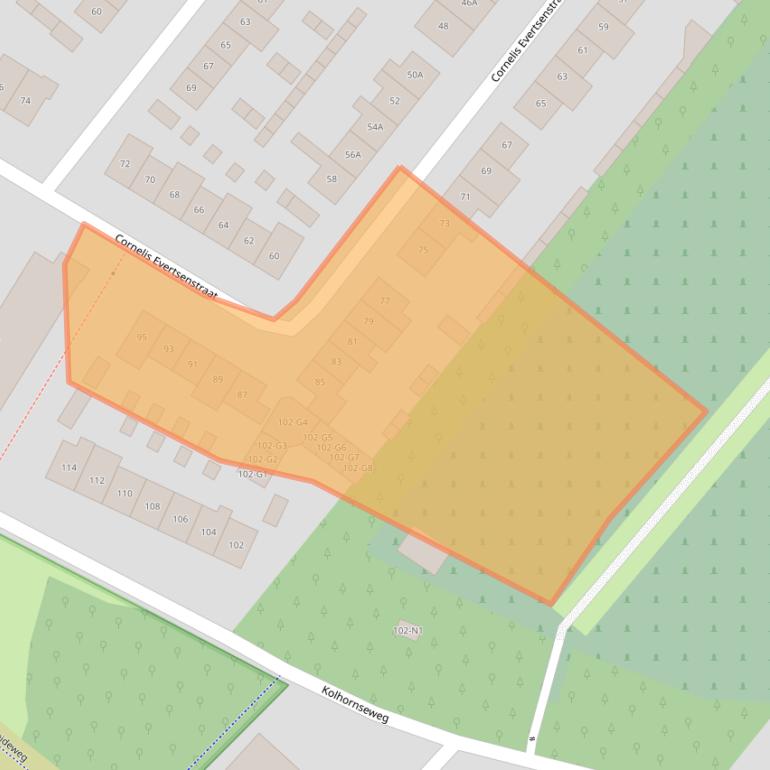 Kaart van postcodegebied 1215LL.