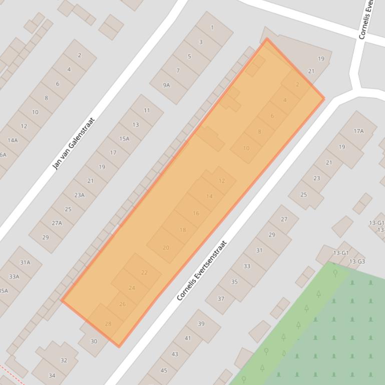 Kaart van postcodegebied 1215LR.