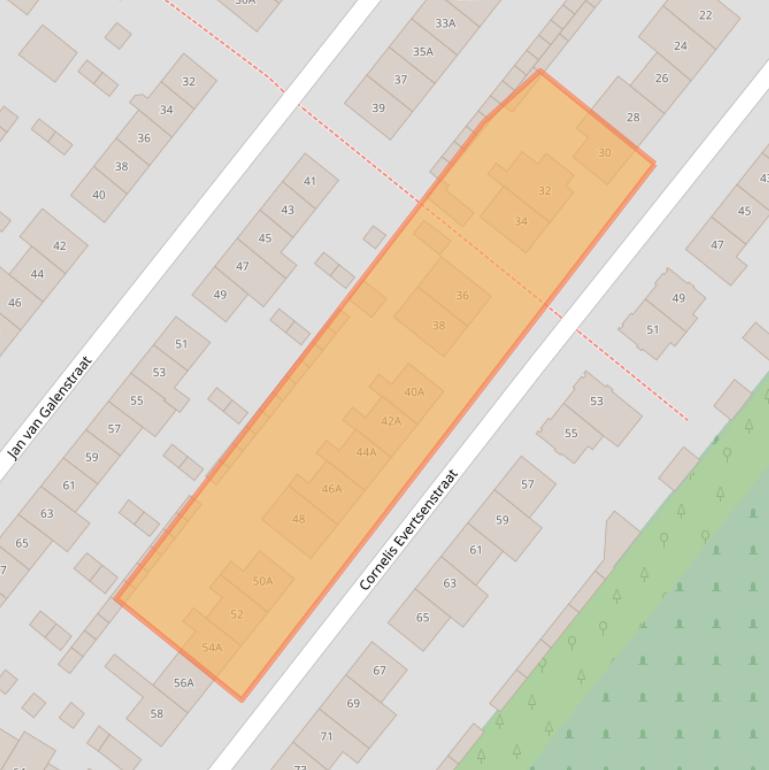 Kaart van postcodegebied 1215LS.