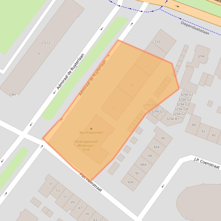 Kaart van postcodegebied 1215LV.