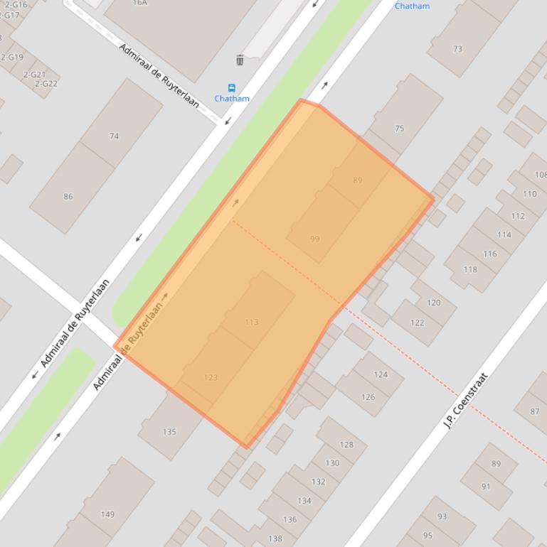 Kaart van postcodegebied 1215LX.