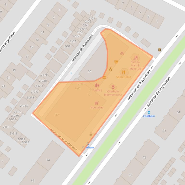 Kaart van postcodegebied 1215NA.