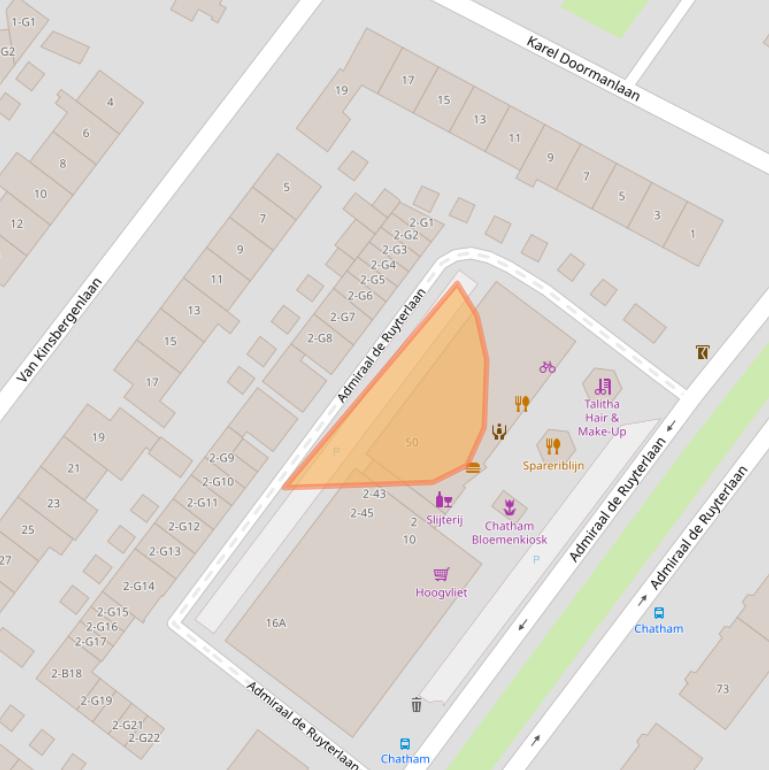 Kaart van postcodegebied 1215NB.