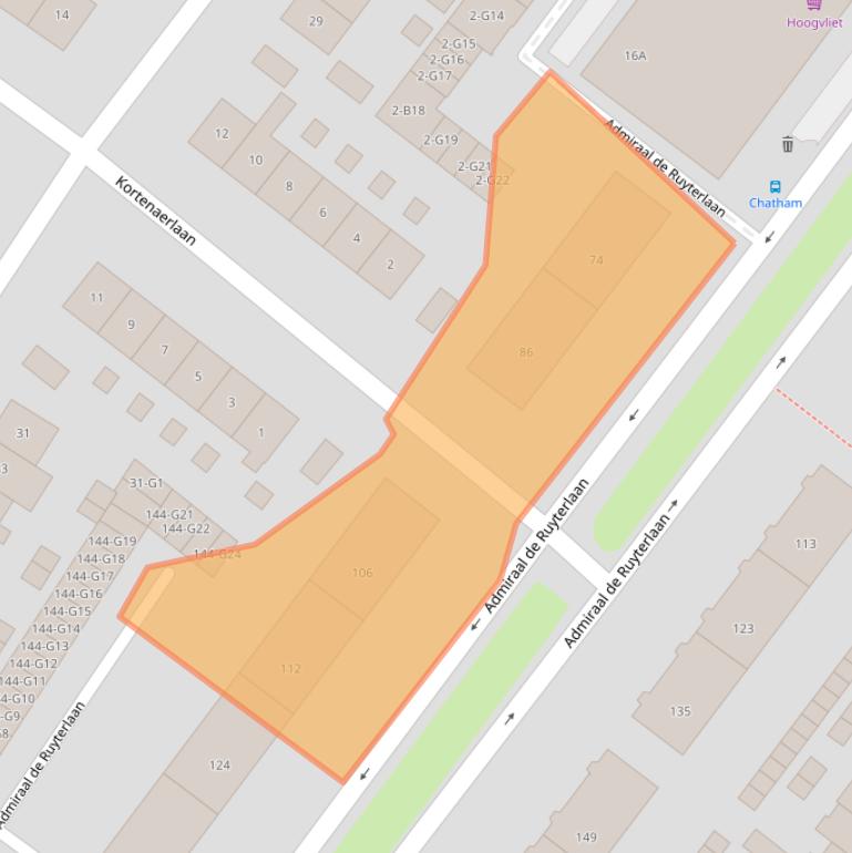 Kaart van postcodegebied 1215NC.