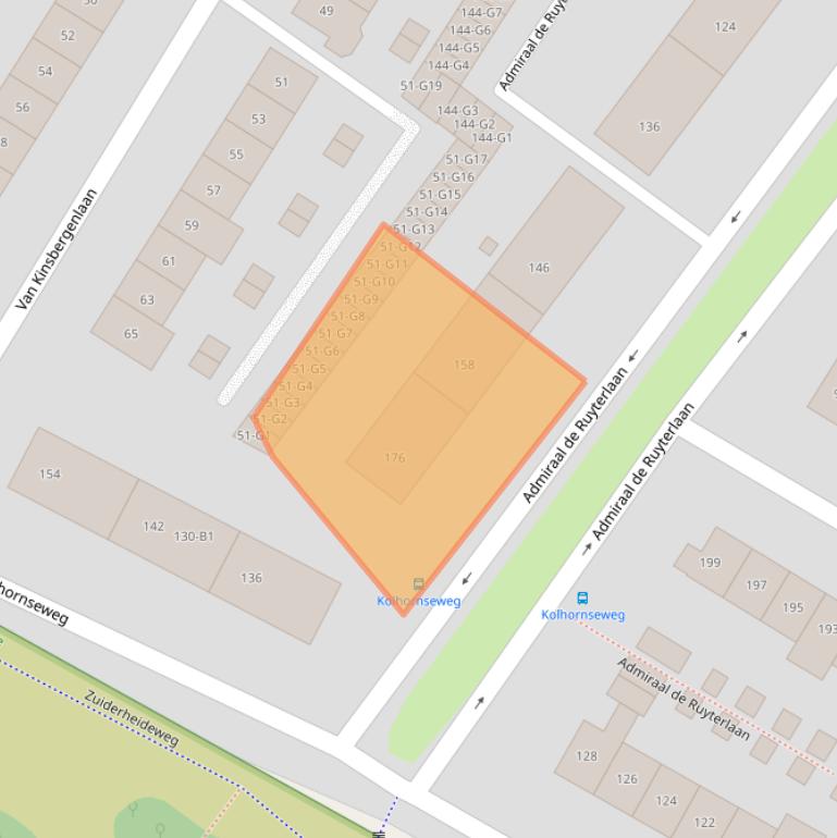 Kaart van postcodegebied 1215NE.