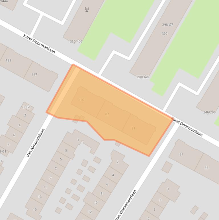 Kaart van postcodegebied 1215NL.