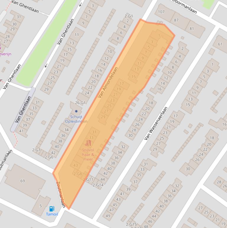 Kaart van postcodegebied 1215PC.