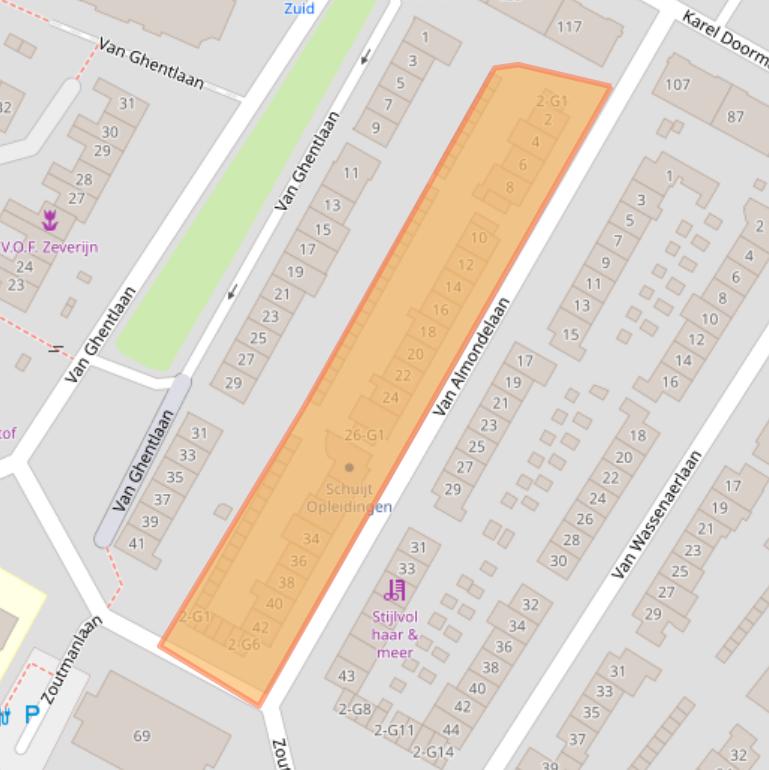 Kaart van postcodegebied 1215PD.