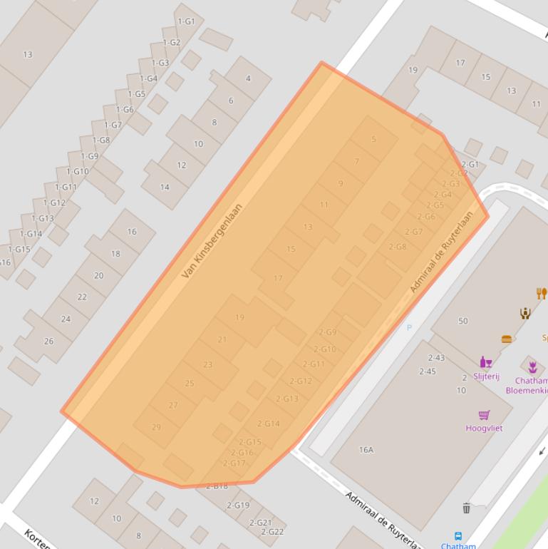 Kaart van postcodegebied 1215RN.