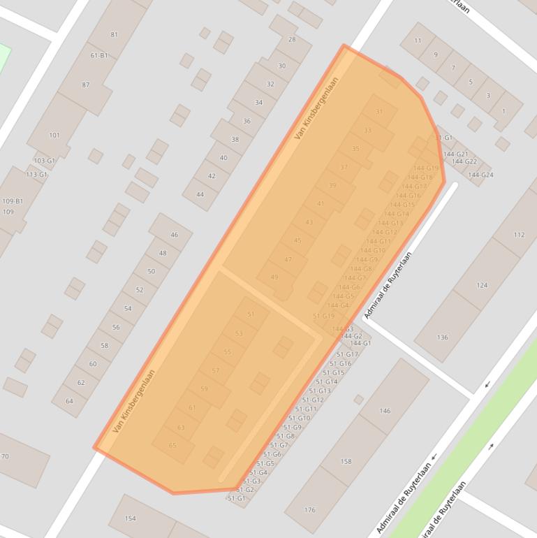 Kaart van postcodegebied 1215RP.