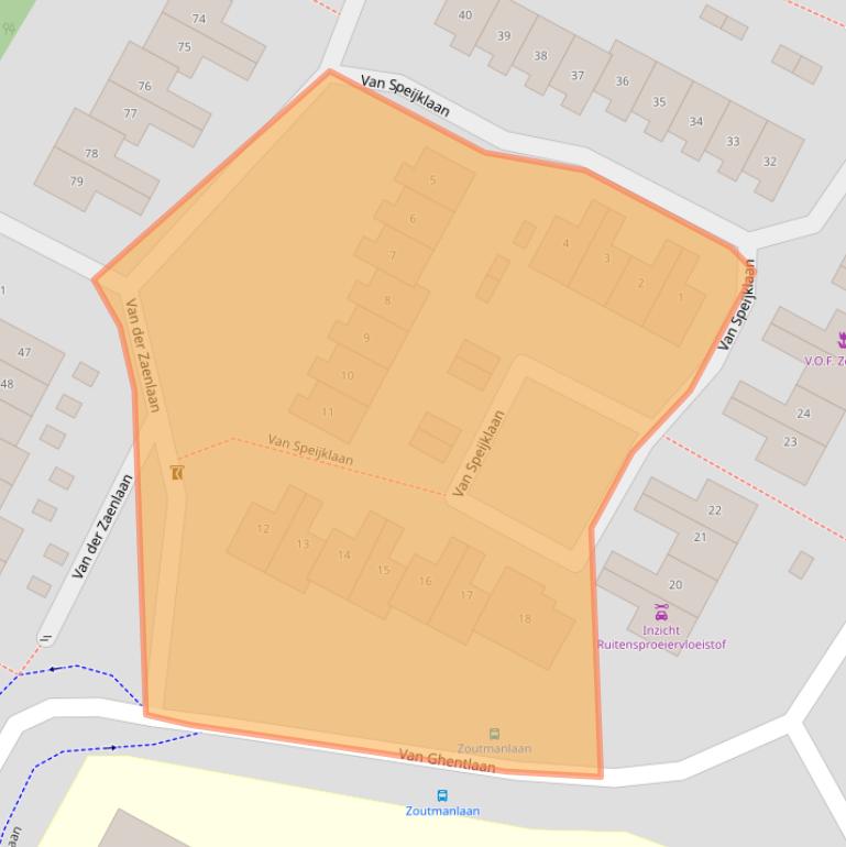 Kaart van postcodegebied 1215SB.