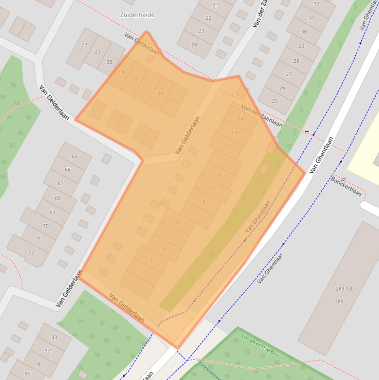 Kaart van postcodegebied 1215SK.