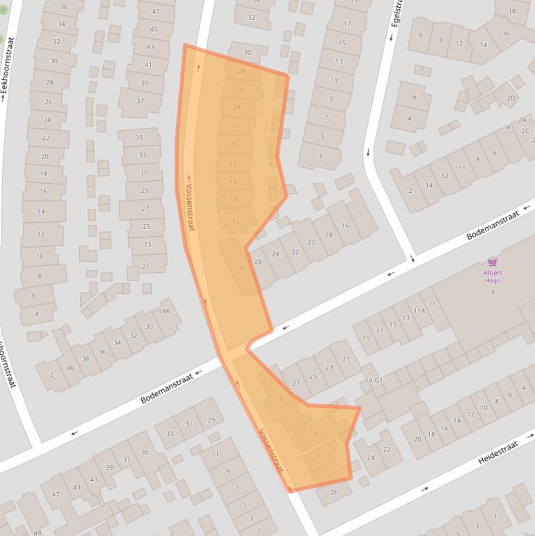 Kaart van postcodegebied 1216AE.