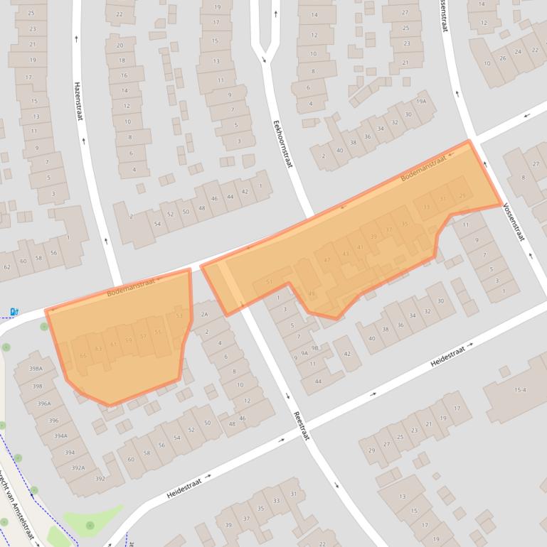 Kaart van postcodegebied 1216AJ.