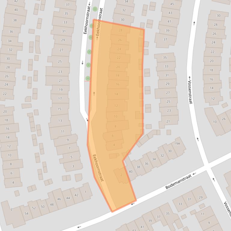 Kaart van postcodegebied 1216AS.