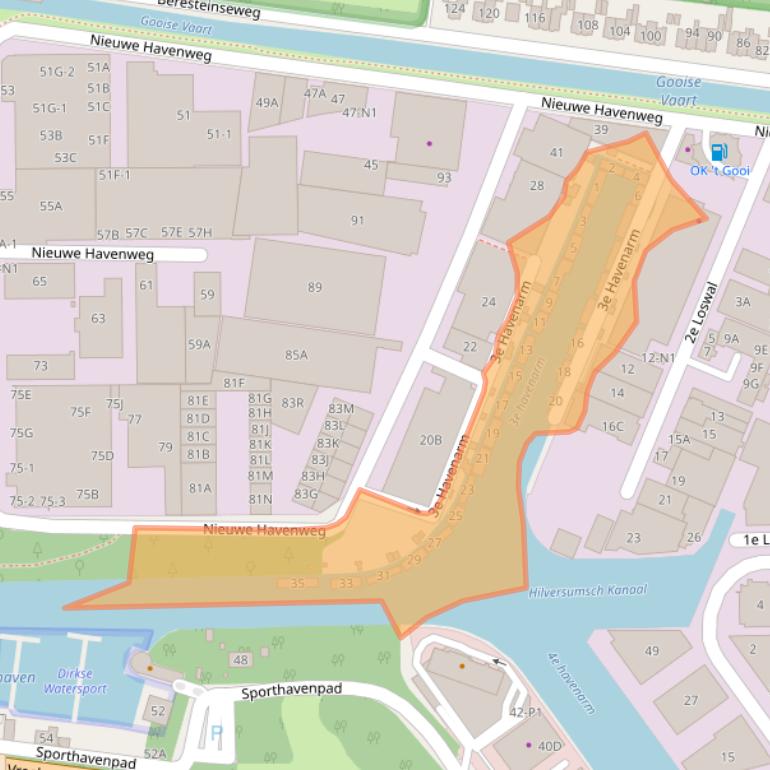 Kaart van postcodegebied 1216BD.