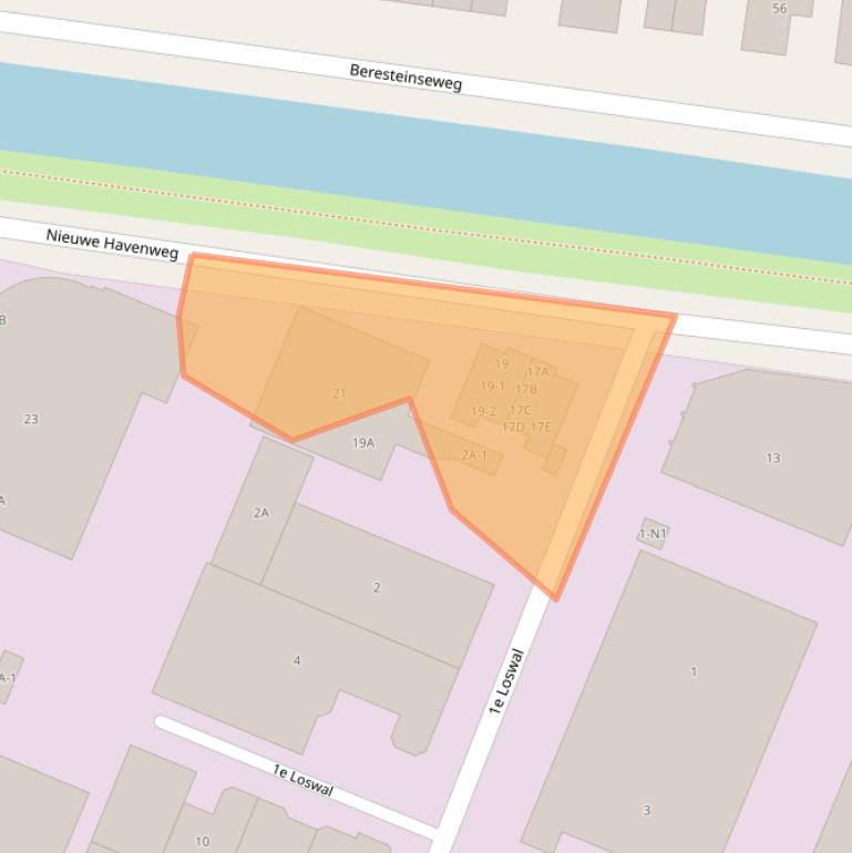 Kaart van postcodegebied 1216BH.