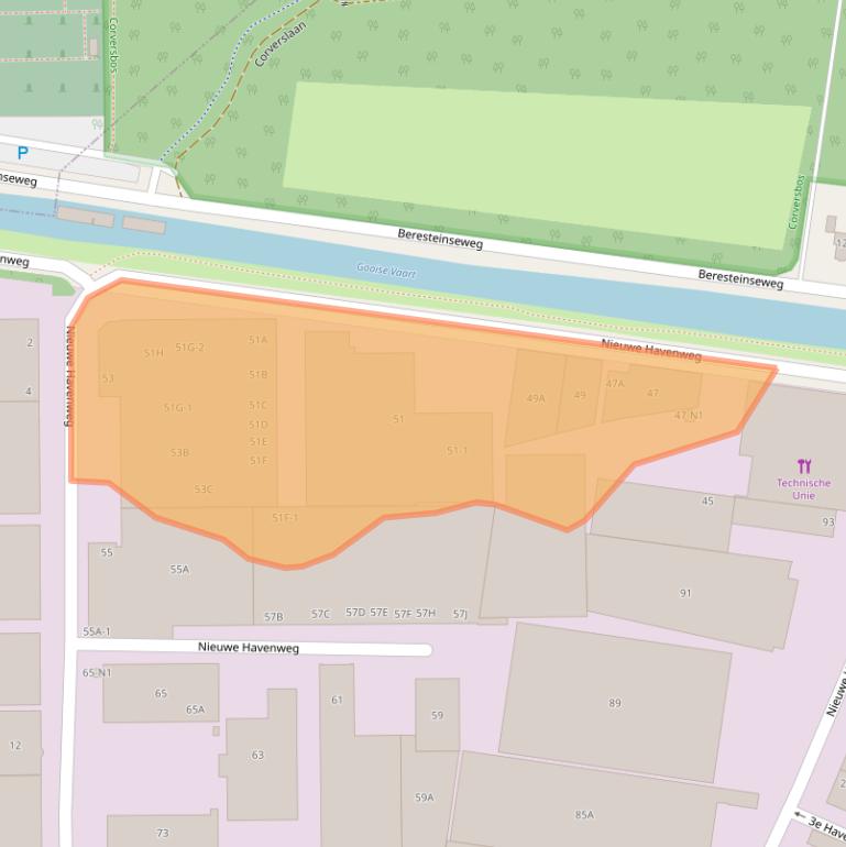 Kaart van postcodegebied 1216BL.