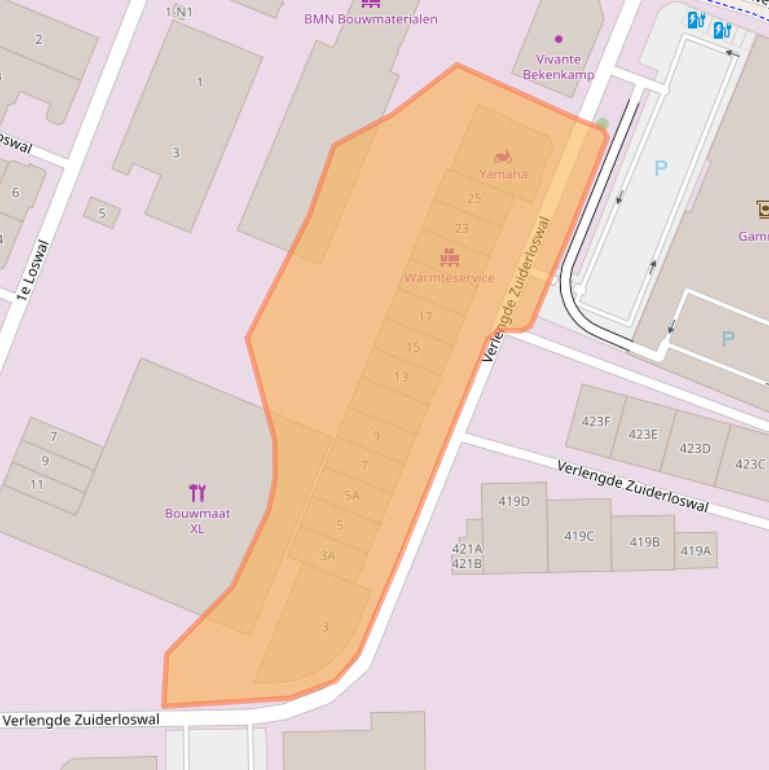 Kaart van postcodegebied 1216BW.