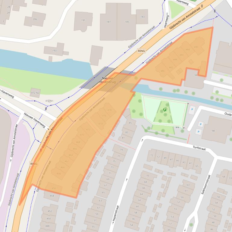 Kaart van postcodegebied 1216CE.