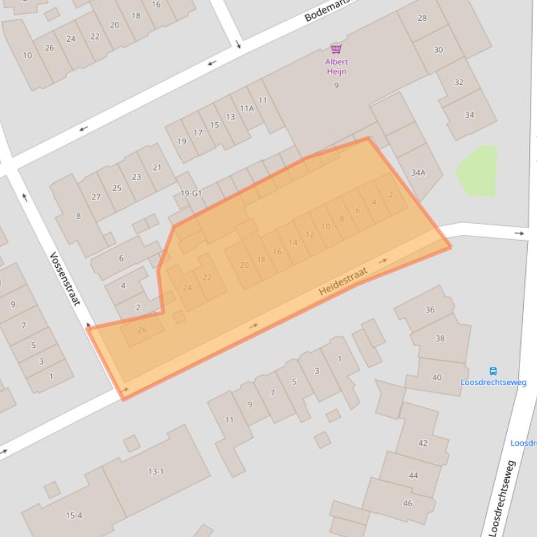 Kaart van postcodegebied 1216CL.