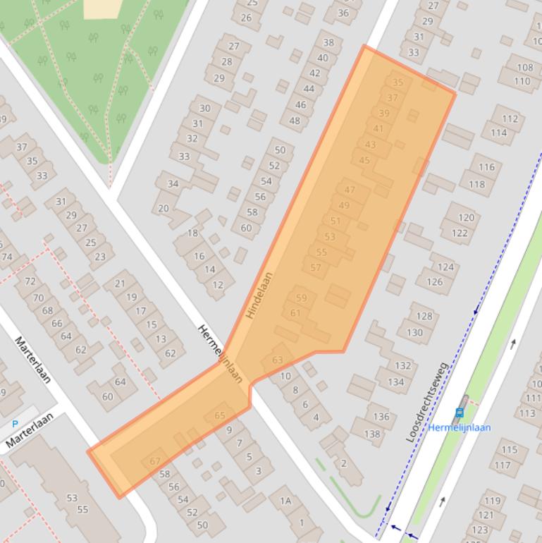 Kaart van postcodegebied 1216CT.