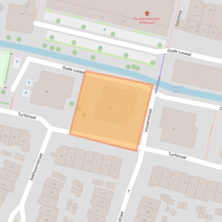 Kaart van postcodegebied 1216DG.