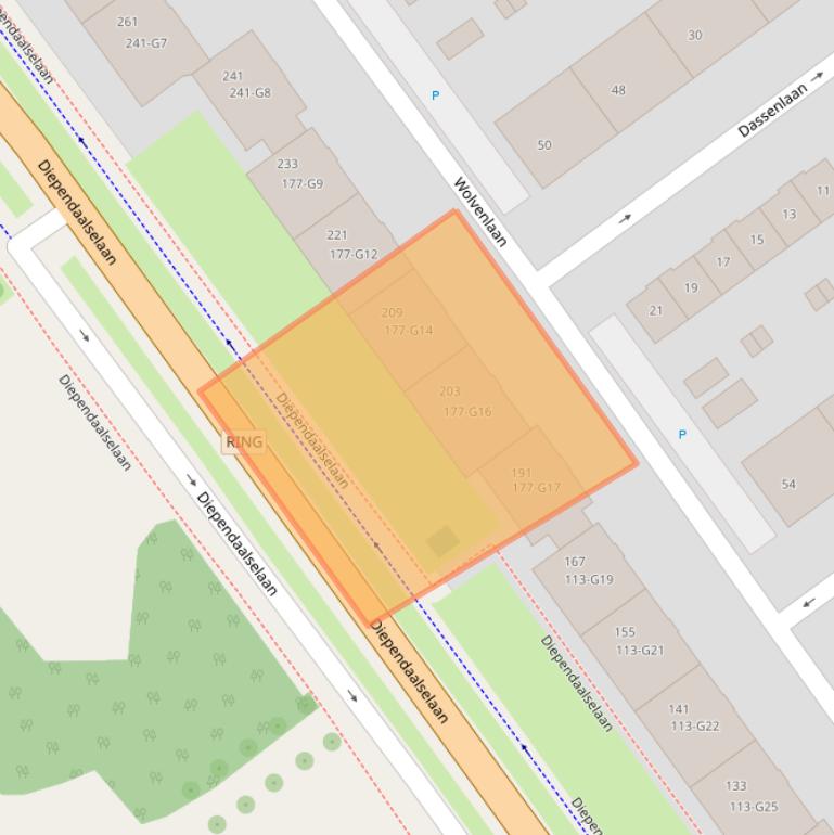 Kaart van postcodegebied 1216ES.