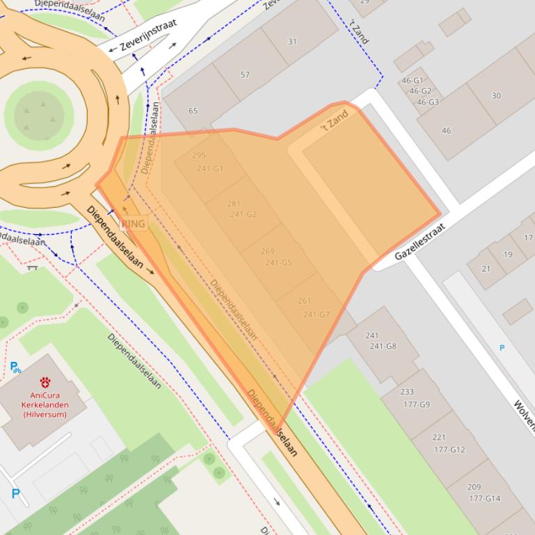 Kaart van postcodegebied 1216EV.