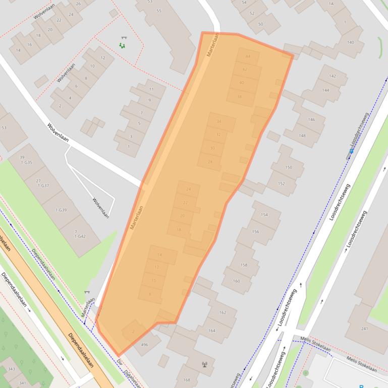 Kaart van postcodegebied 1216EX.