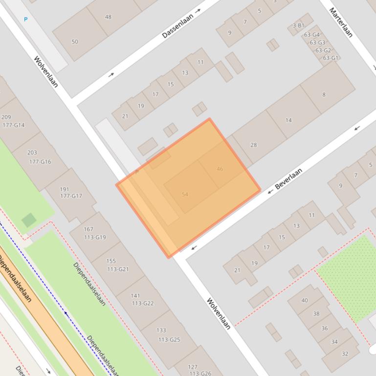 Kaart van postcodegebied 1216GD.