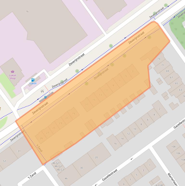 Kaart van postcodegebied 1216GH.