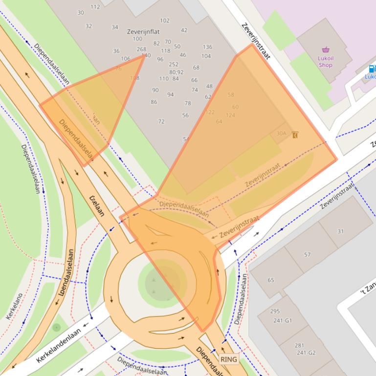 Kaart van postcodegebied 1216GL.
