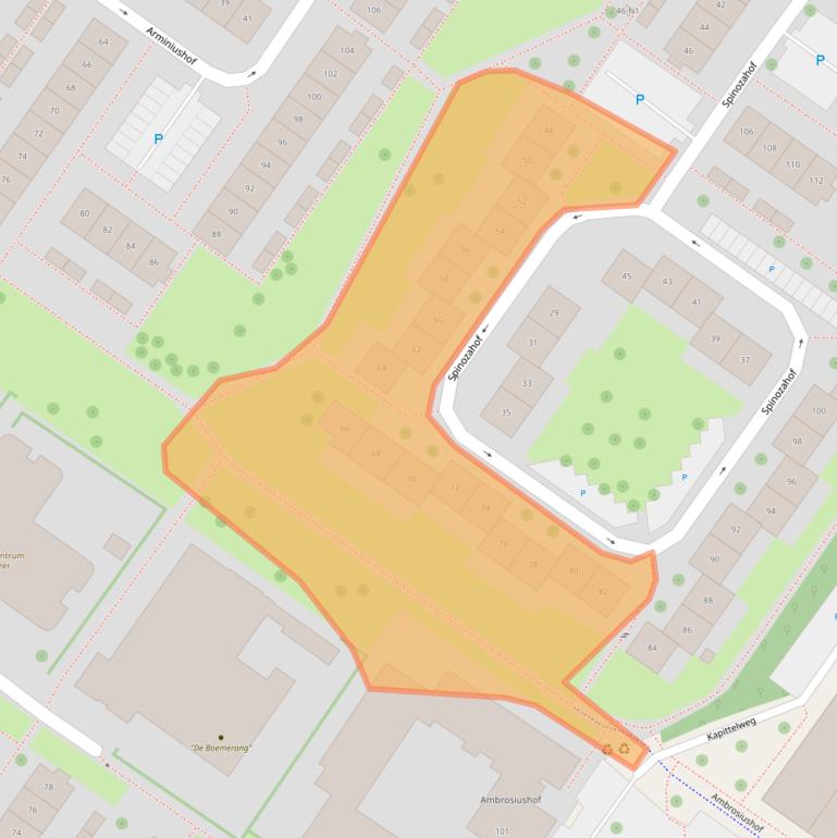 Kaart van postcodegebied 1216JX.