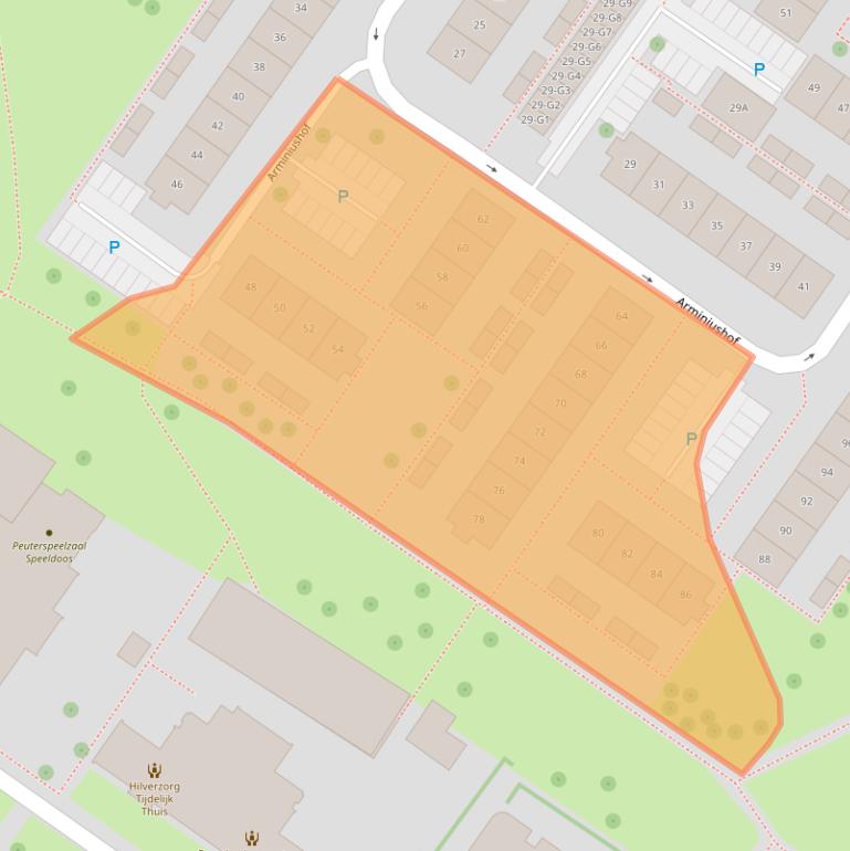 Kaart van postcodegebied 1216KG.