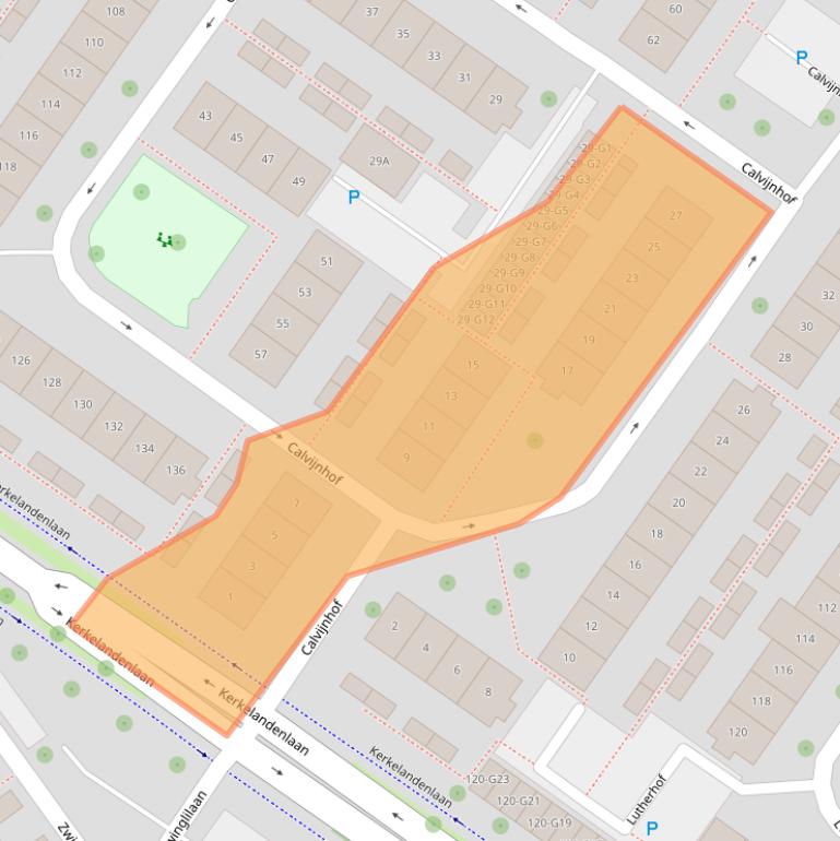 Kaart van postcodegebied 1216KW.