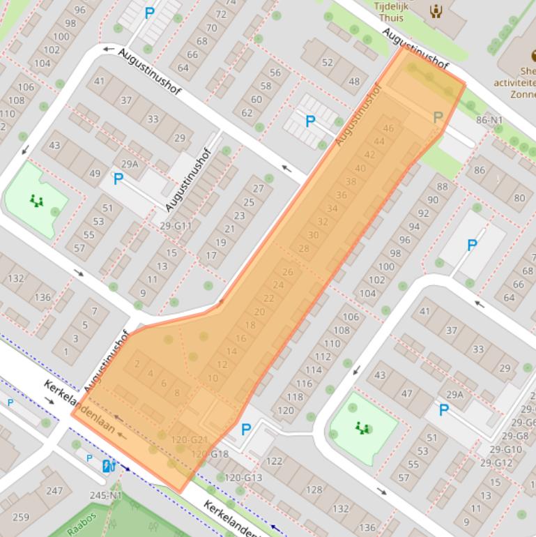 Kaart van postcodegebied 1216LE.