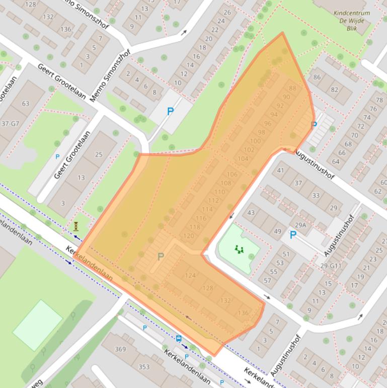 Kaart van postcodegebied 1216LH.