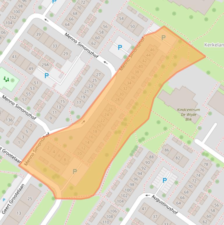 Kaart van postcodegebied 1216LL.